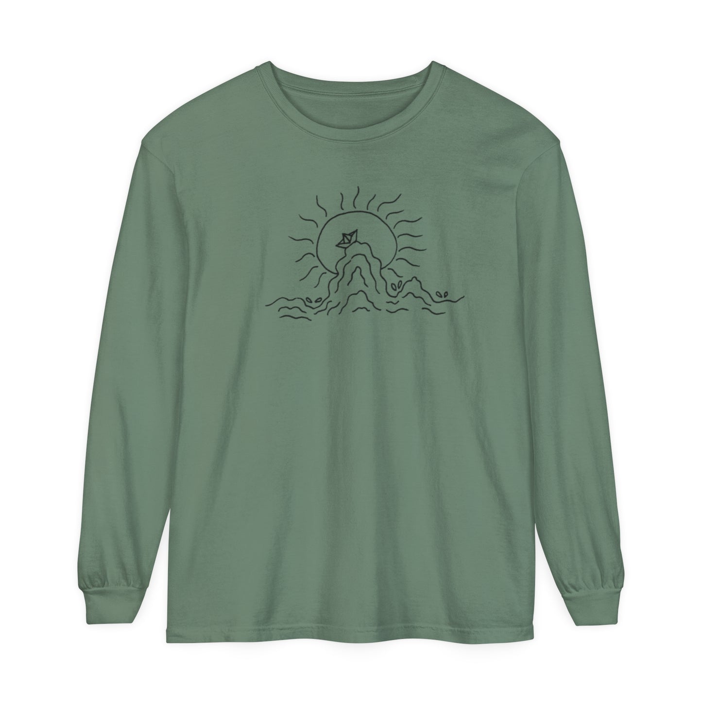 Into the Golden Hour by Maleeh Molstad unisex garment-dyed long-sleeve t-shirt ~ Peace