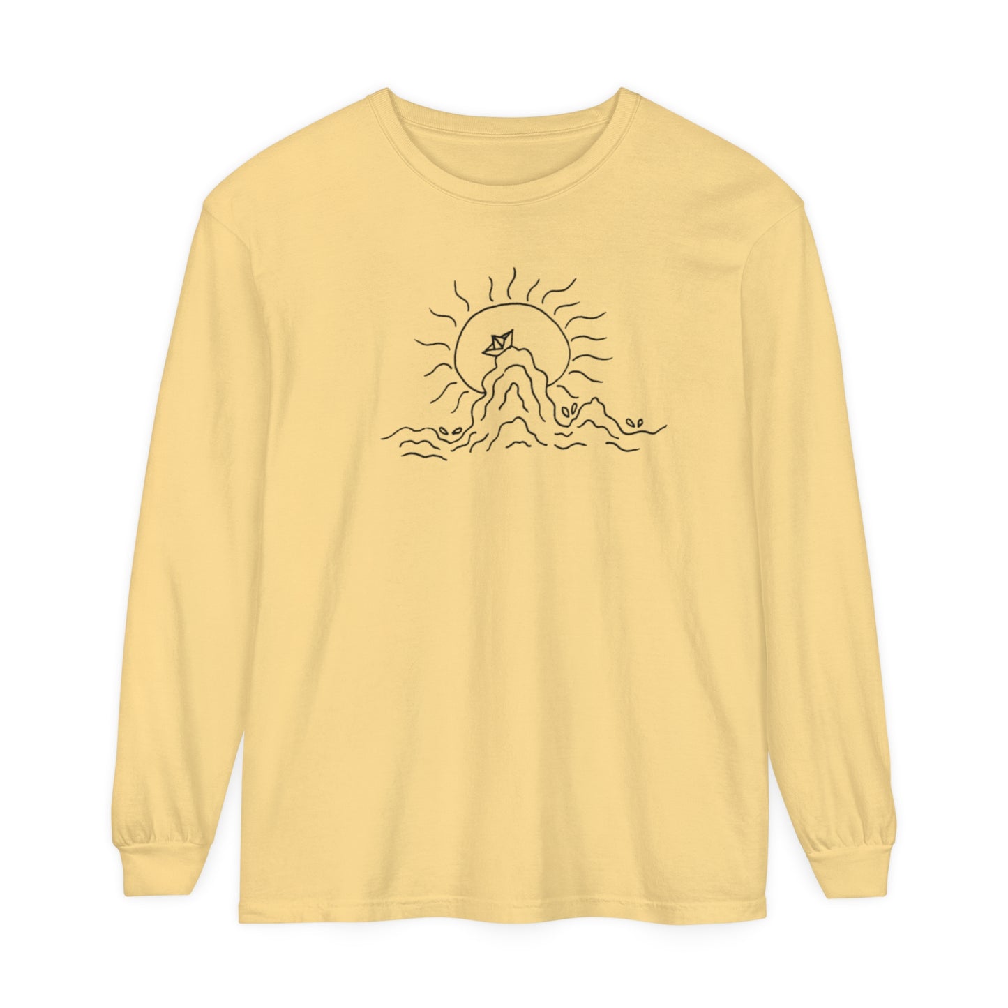 Into the Golden Hour by Maleeh Molstad unisex garment-dyed long-sleeve t-shirt ~ Peace