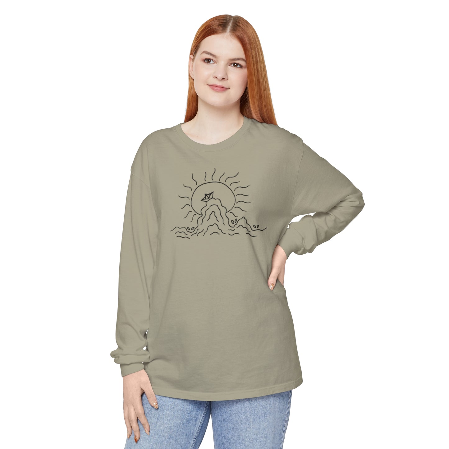 Into the Golden Hour by Maleeh Molstad unisex garment-dyed long-sleeve t-shirt ~ Peace