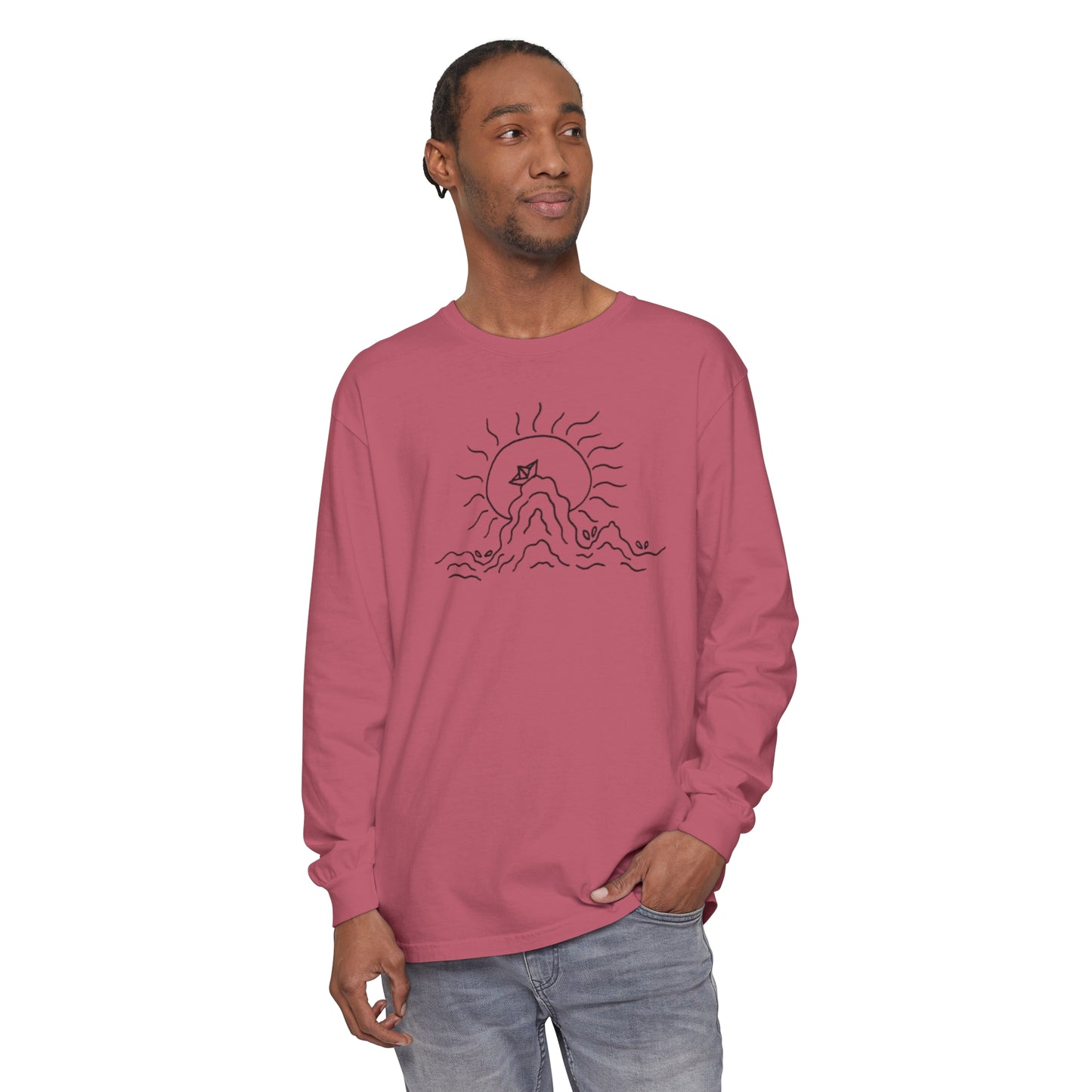 Into the Golden Hour by Maleeh Molstad unisex garment-dyed long-sleeve t-shirt ~ Peace