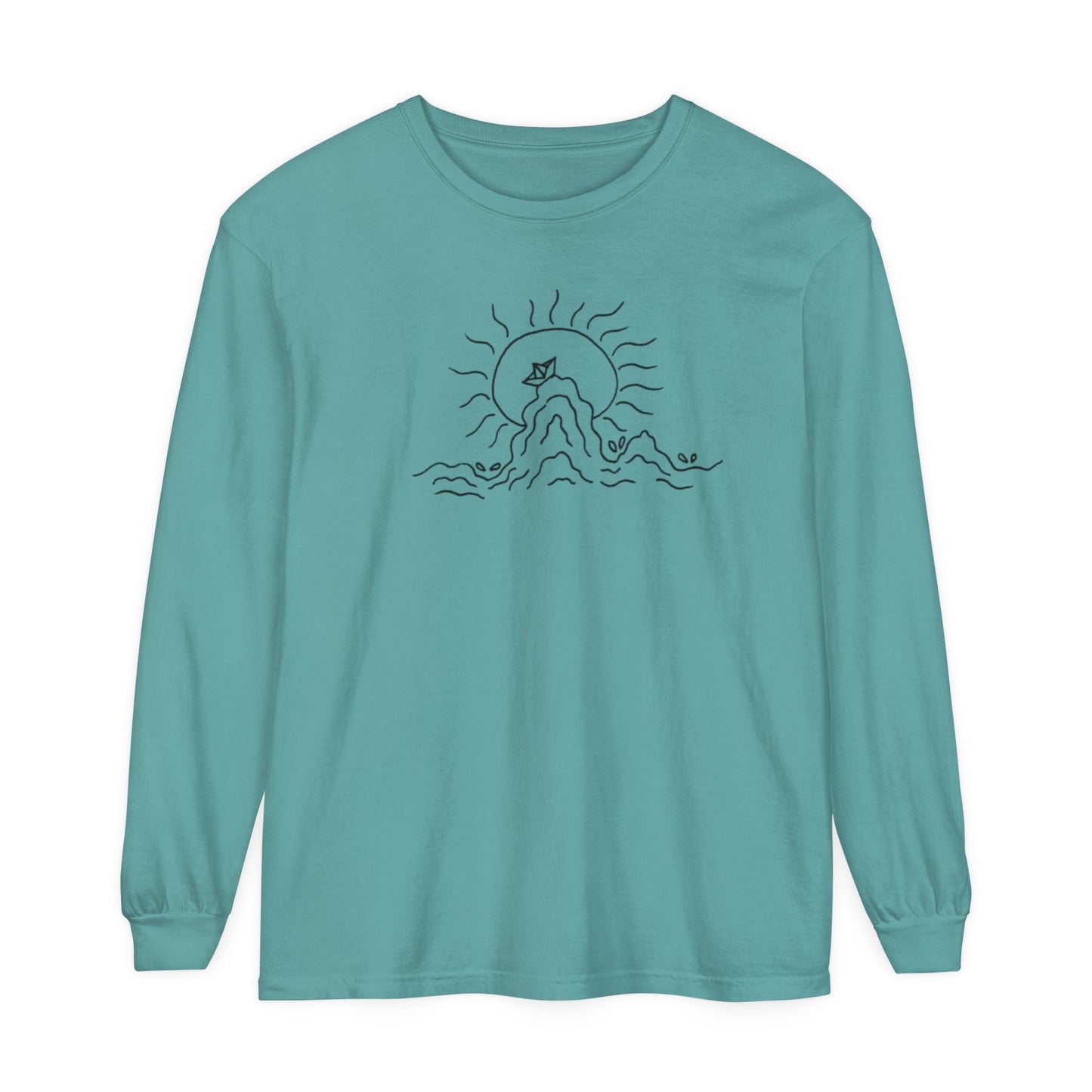 Into the Golden Hour by Maleeh Molstad unisex garment-dyed long-sleeve t-shirt ~ Peace