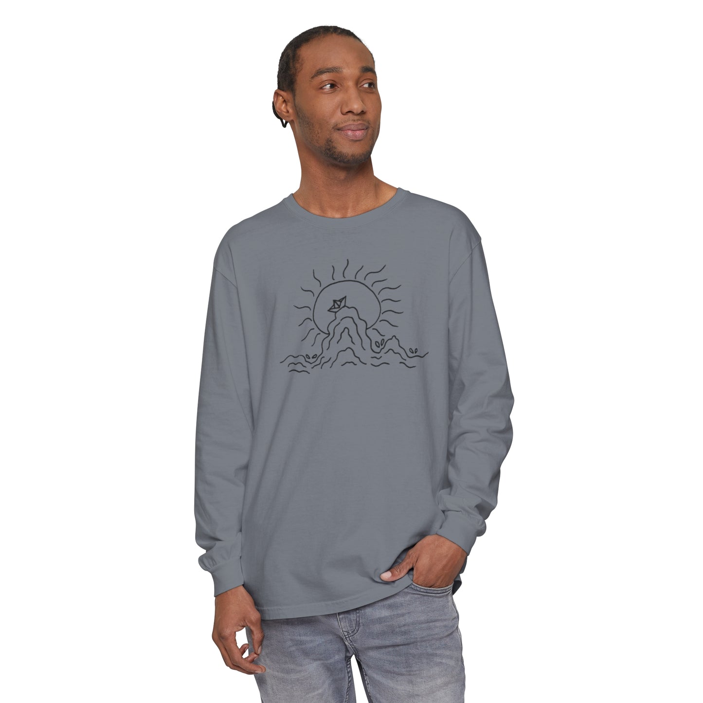 Into the Golden Hour by Maleeh Molstad unisex garment-dyed long-sleeve t-shirt ~ Peace
