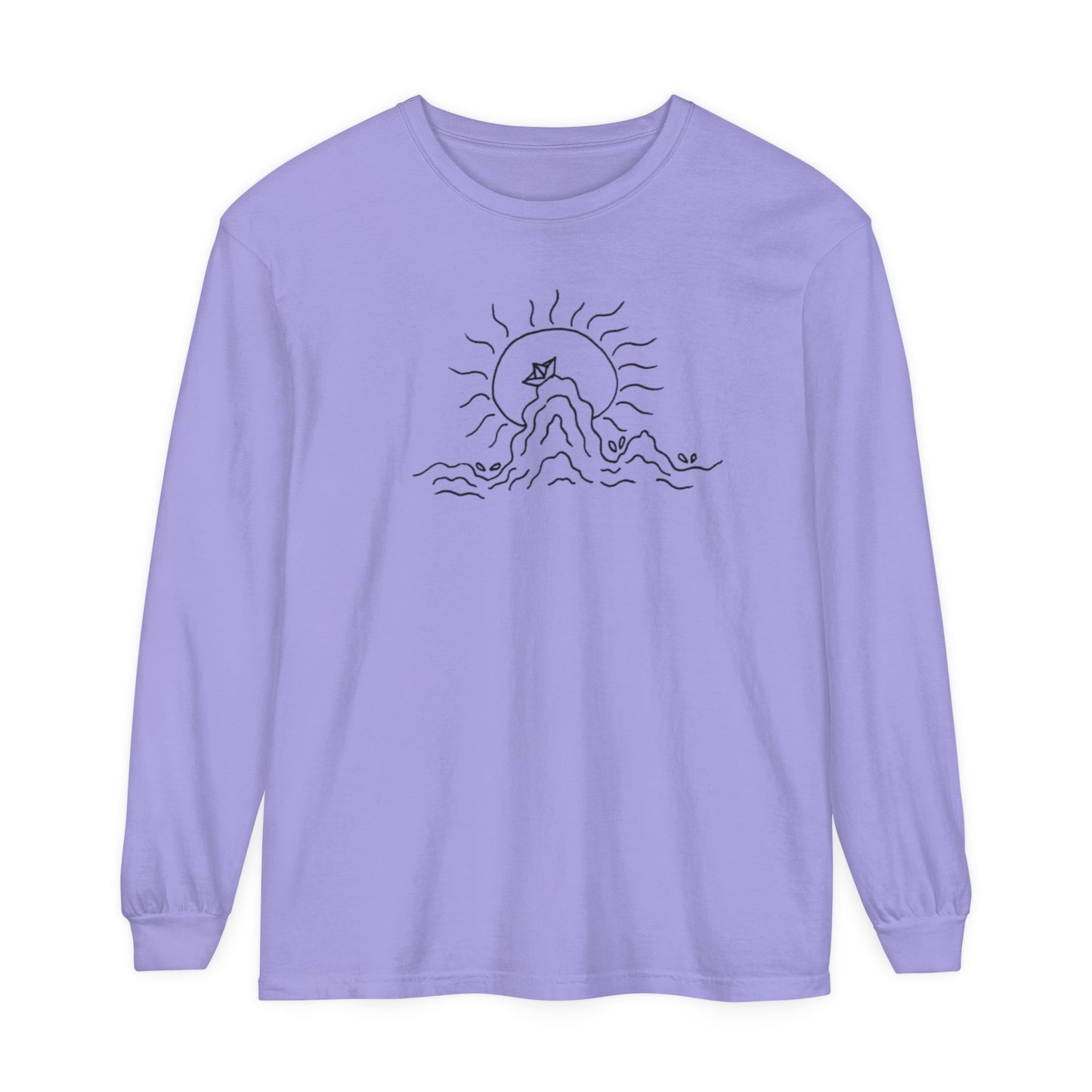 Into the Golden Hour by Maleeh Molstad unisex garment-dyed long-sleeve t-shirt ~ Peace