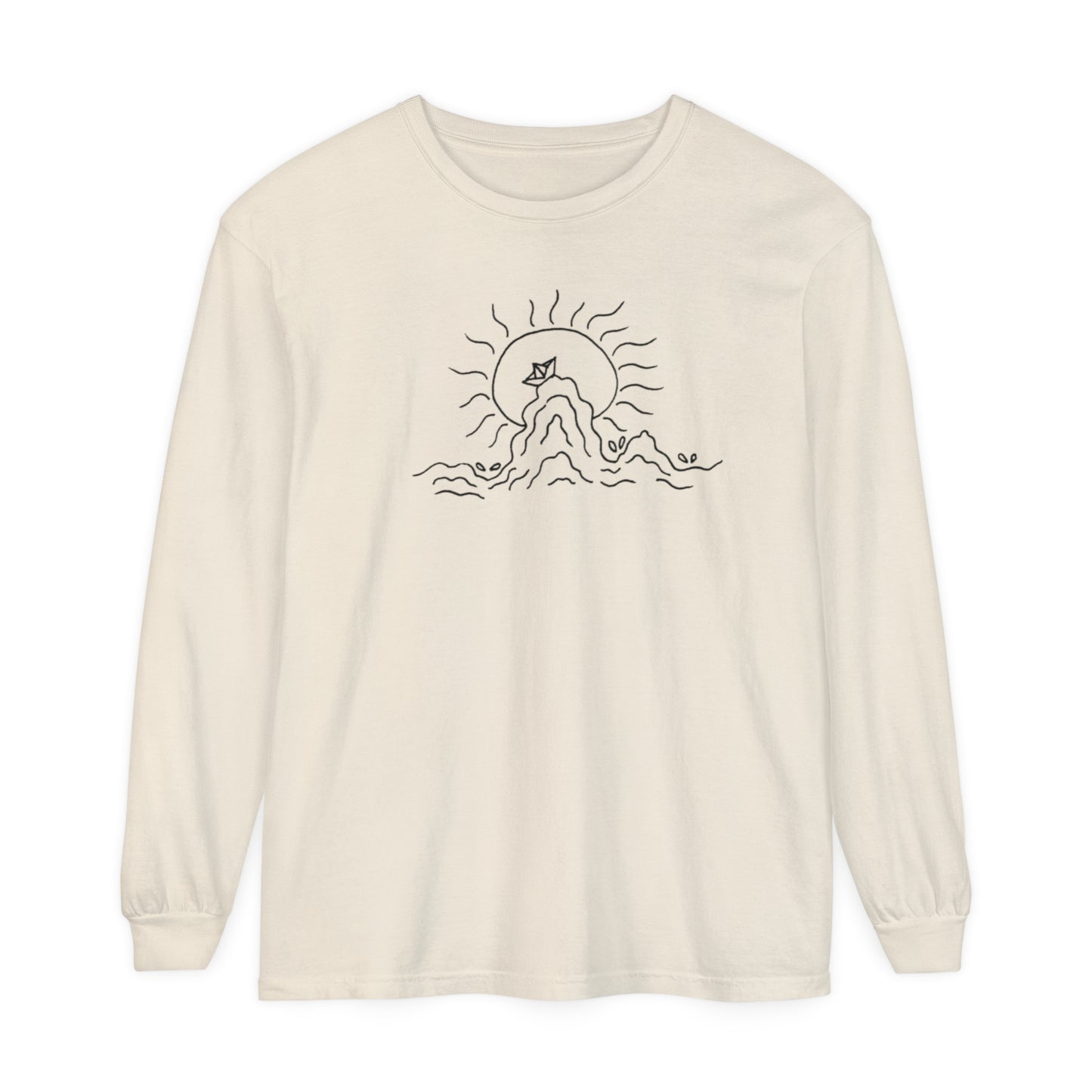Into the Golden Hour by Maleeh Molstad unisex garment-dyed long-sleeve t-shirt ~ Peace