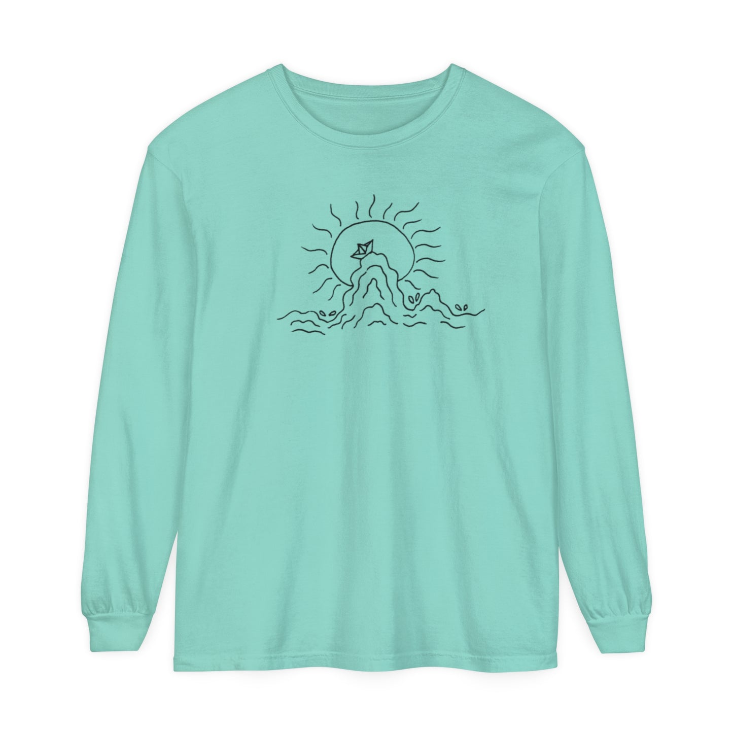 Into the Golden Hour by Maleeh Molstad unisex garment-dyed long-sleeve t-shirt ~ Peace