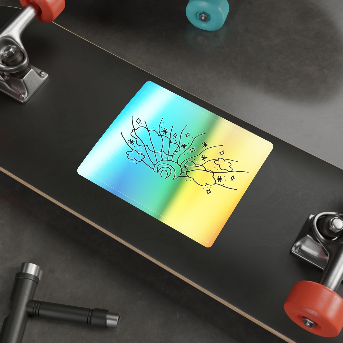 Into the Golden Hour by Maleeh Molstad limited edition holographic die-cut sticker ~ Summer