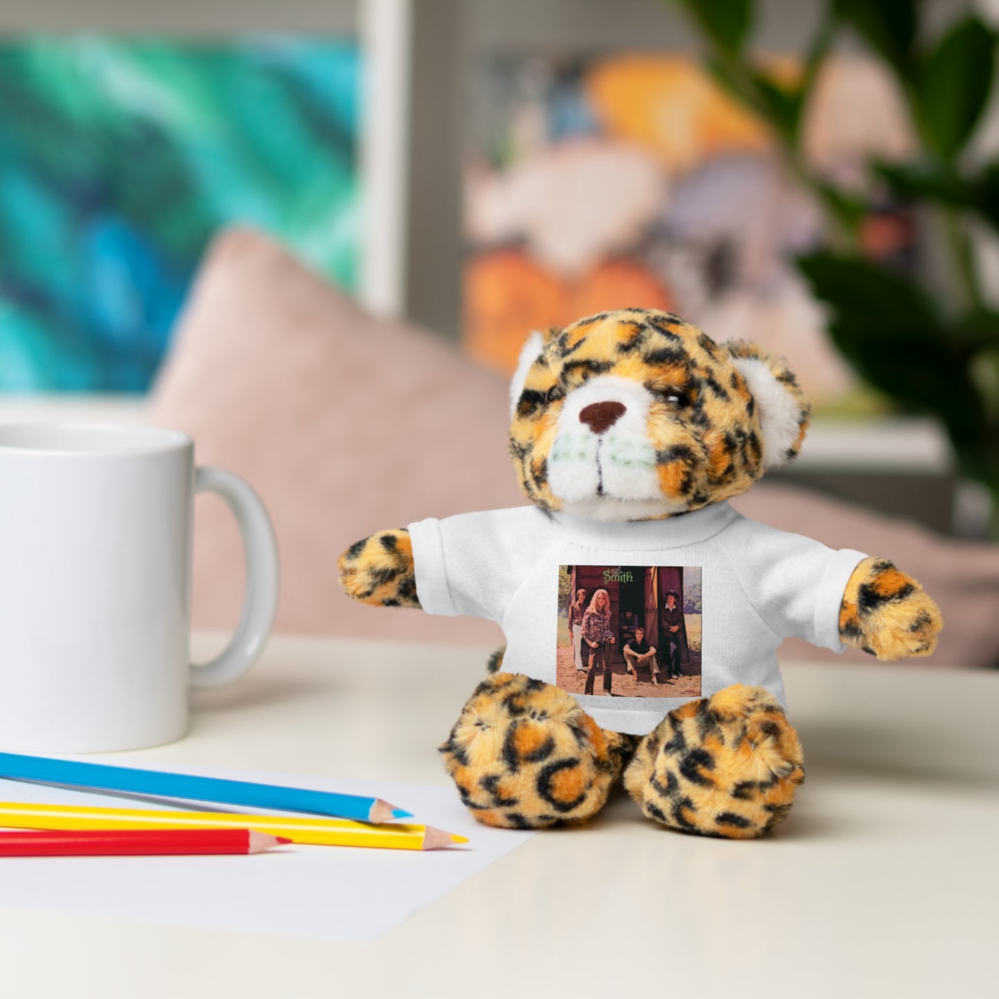 Small plush with A Group Called Smith T-shirt — Cute Keepsake Gift for Kids & Couples